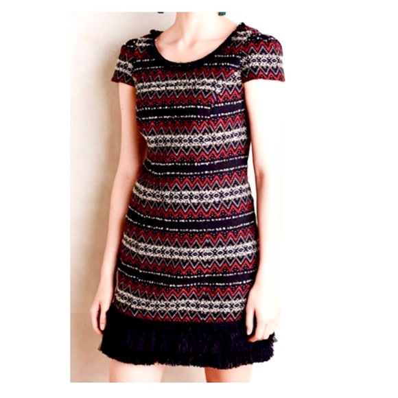 Anthropologie Dresses & Skirts - Vanessa Virginia Fair Isle Fringe Sweater Dress